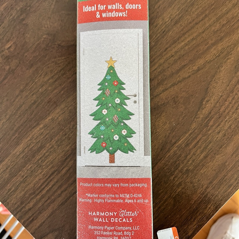 Harmony Wall Decals Shed Free Glitter Christmas Tree Decal Kit 31.5x54.7 NEW